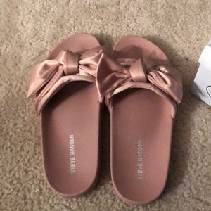 Steve Madden Silky Pink Satin Women's Sandals NEW